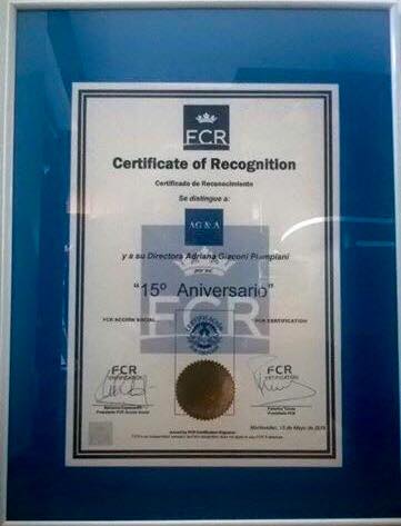Certificadora inglesa FCR – 15 ANIVERSARIO AG&A
