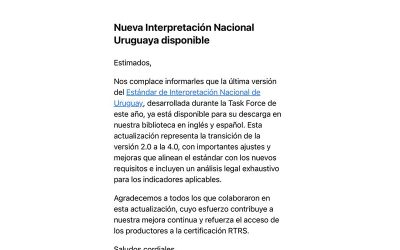8/11/2024  – Trabajamos en la versión nacional de RTRS, que ya está aprobada