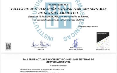 22/05/2026 – Nuestra actualización en MEDIO AMBIENTE  ISO 14001
